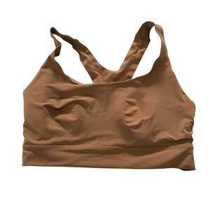 True & Co True Body Lift Scoop Neck Adjustable Strap Bra Caramel Tan Brown Small